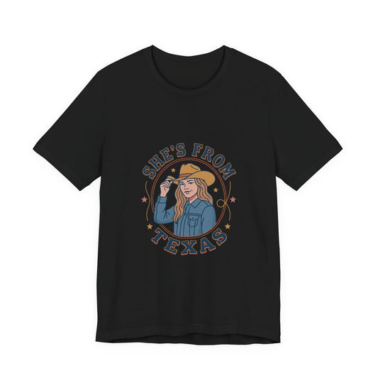 She’s From Texas Tee | Lone Star cowgirl, Southern state pride