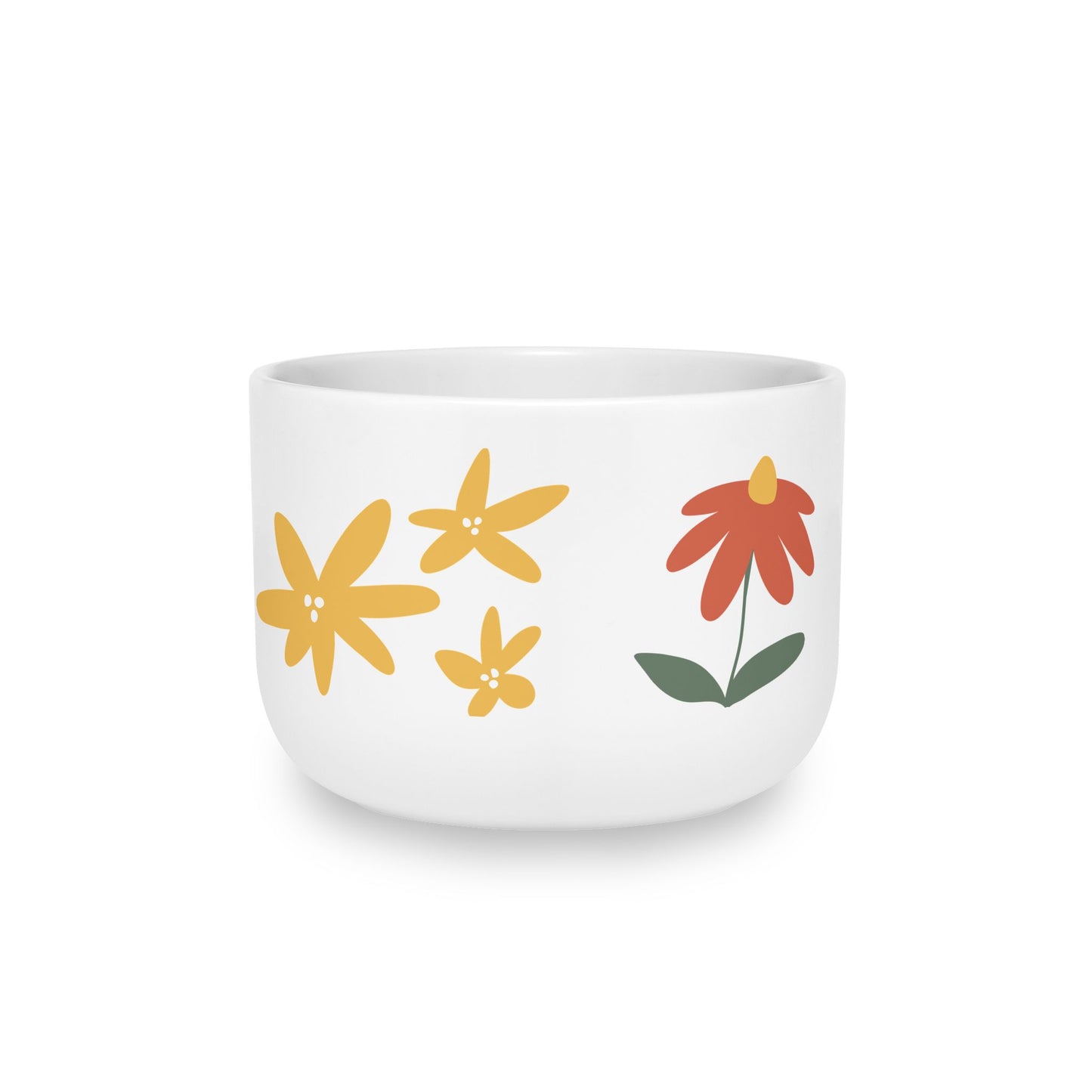 Floral Doodle Ceramic Latte Mug — 25oz Oversized Flower Coffee Cup
