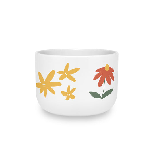 Floral Doodle Ceramic Latte Mug — 25oz Oversized Flower Coffee Cup