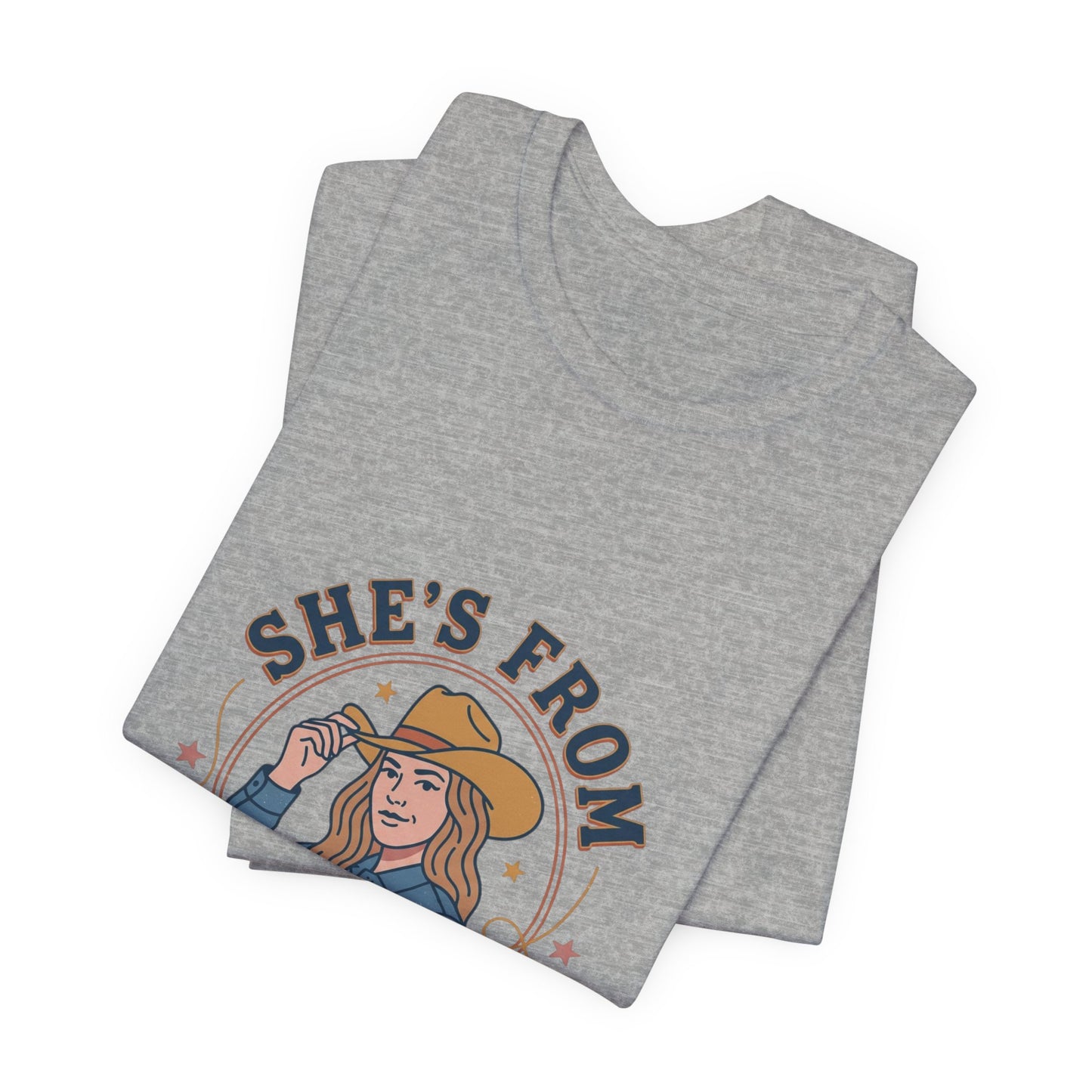 She’s From Texas Tee | Lone Star cowgirl, Southern state pride